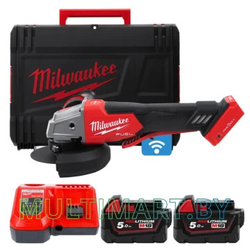 Угловая шлифмашина Milwaukee M18 ONEFSAG125XPDB-502X FUEL (с 2-мя АКБ, кейс)